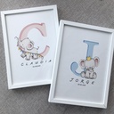 Lámina Infantil Personalizada - Inicial Elefante