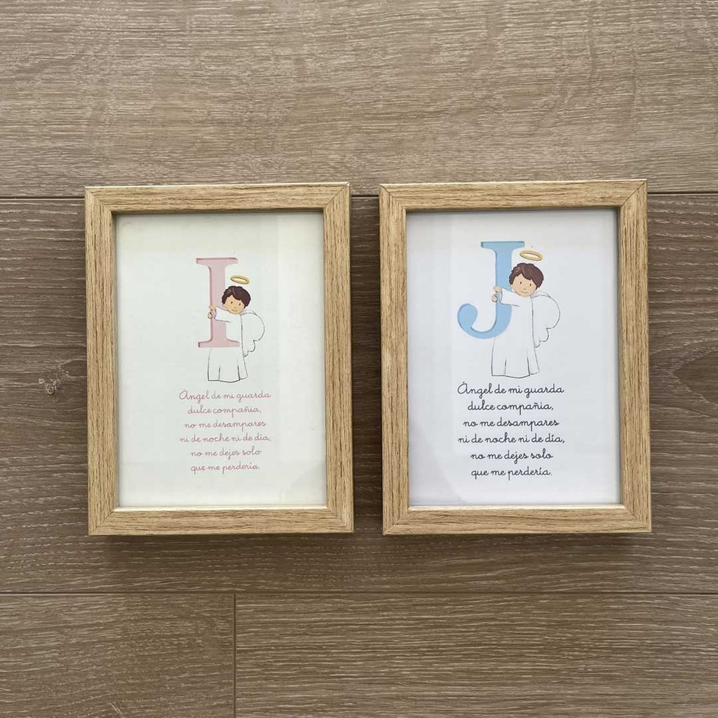 Láminas personalizadas infantiles enmarcadas Ángel de la Guarda
