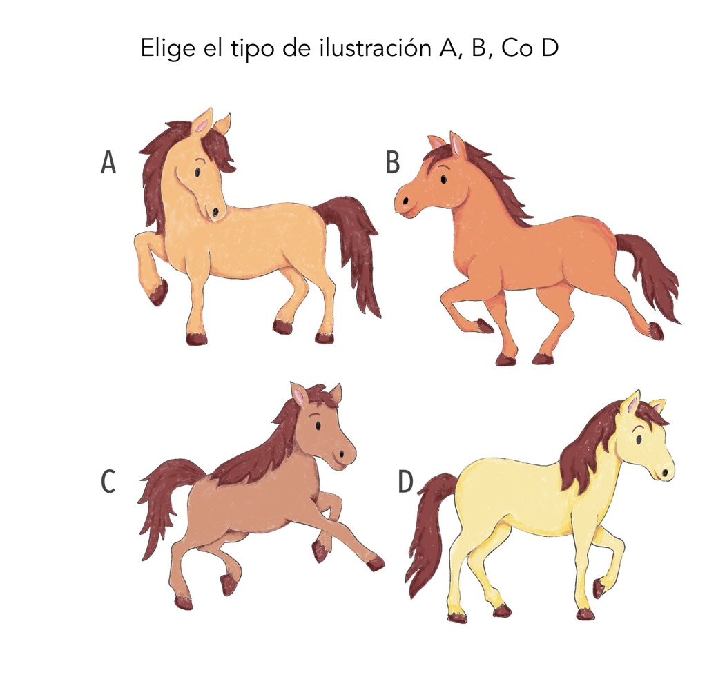 Láminas personalizadas infantiles enmarcadas Cuadro Inicial Caballos