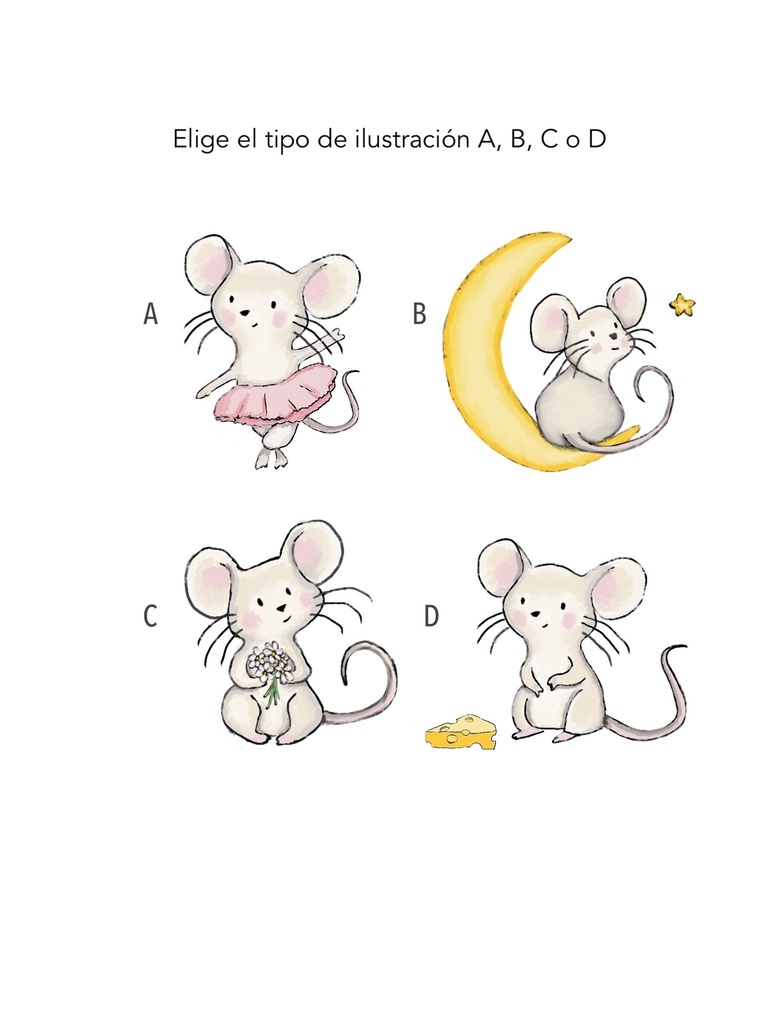 Láminas personalizadas infantiles enmarcadas Cuadro Inicial Ratitas